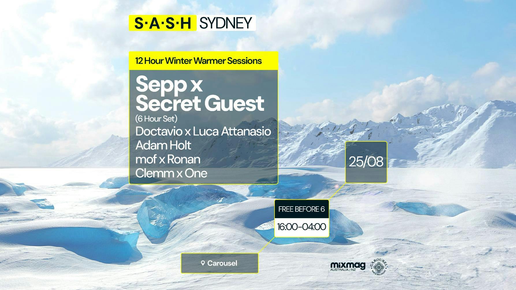 ★ S.A.S.H Sydney ★ Winter Warmer Sessions ★ Sepp b2b Secret Guest (6 Hr Set) ★ Sun 25th August ★