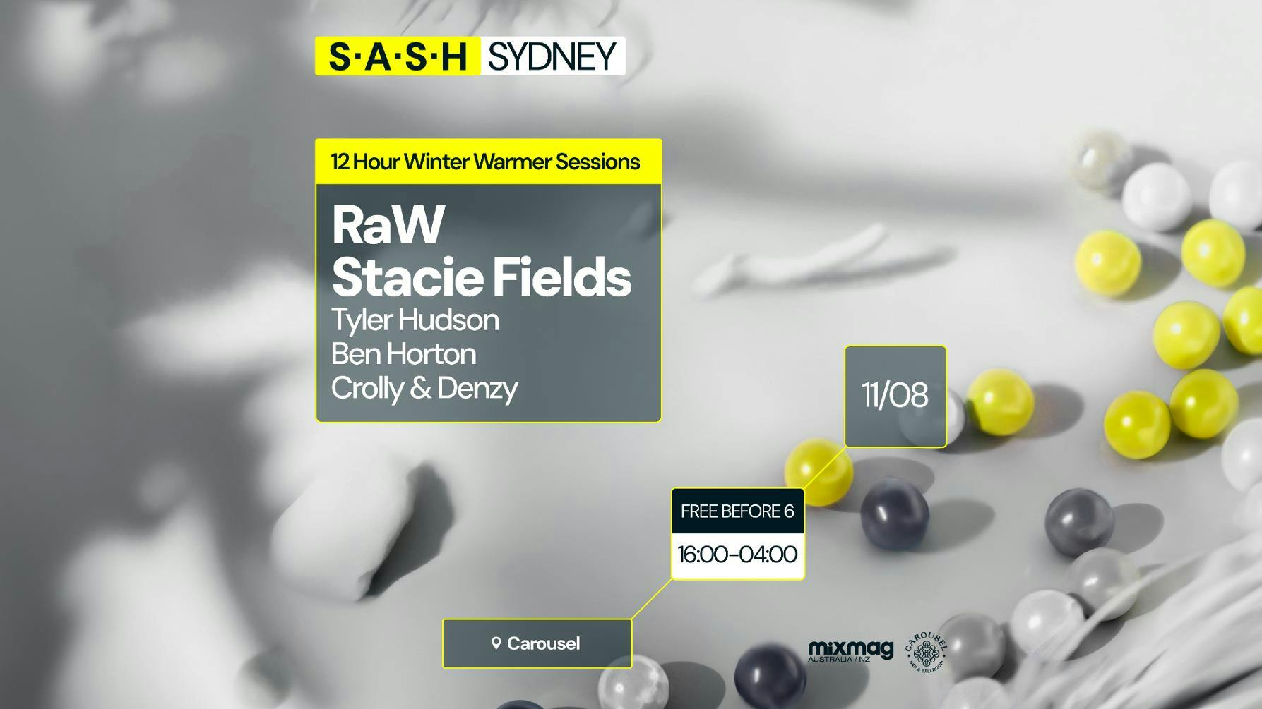 ★ S.A.S.H Sydney ★ Winter Warmer Sessions ★ Stacie Fields & RaW ★ Sun 11th August ★