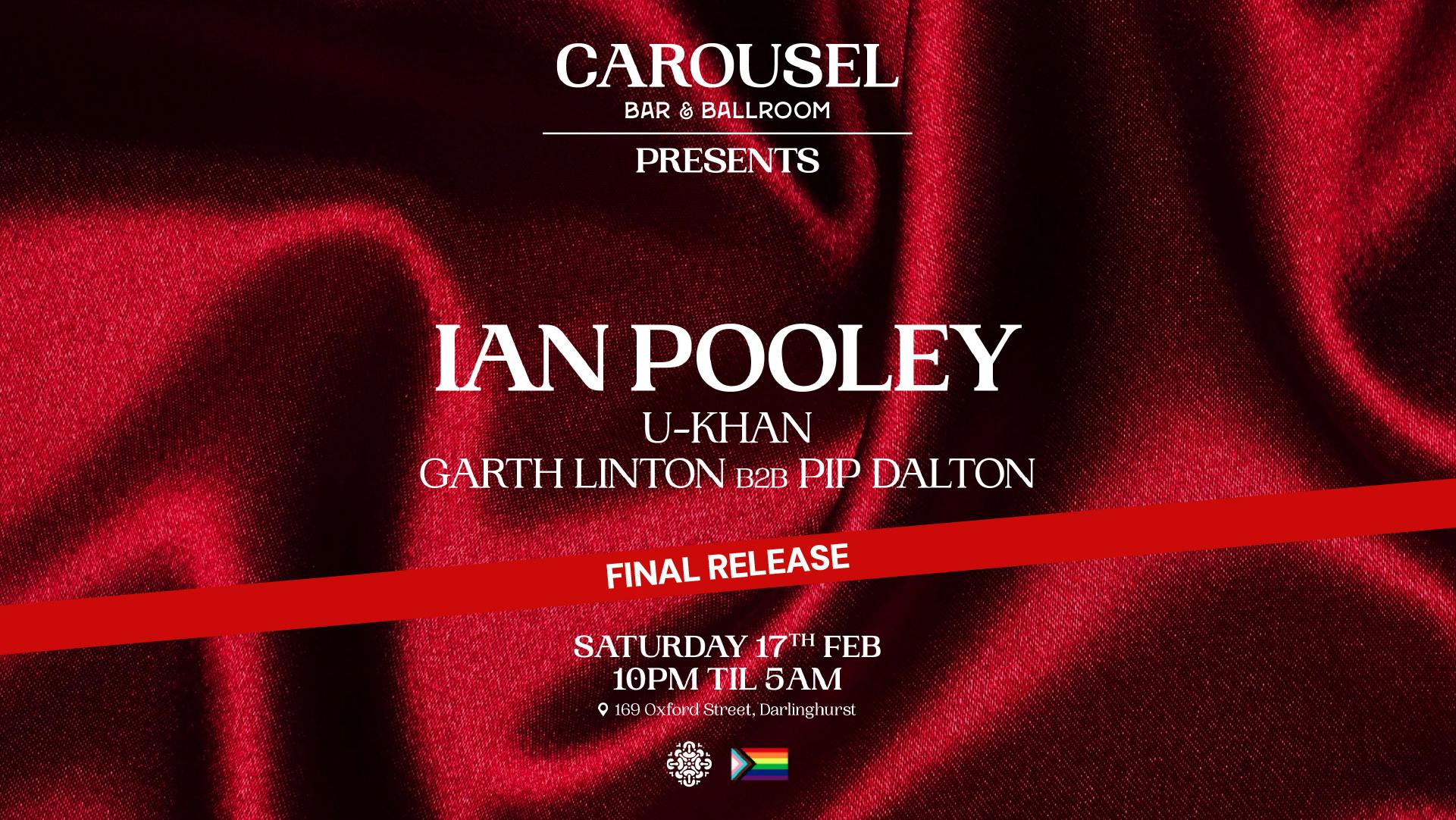 Carousel Presents Ian Pooley - Saturday 17th February FINAL RELEASE