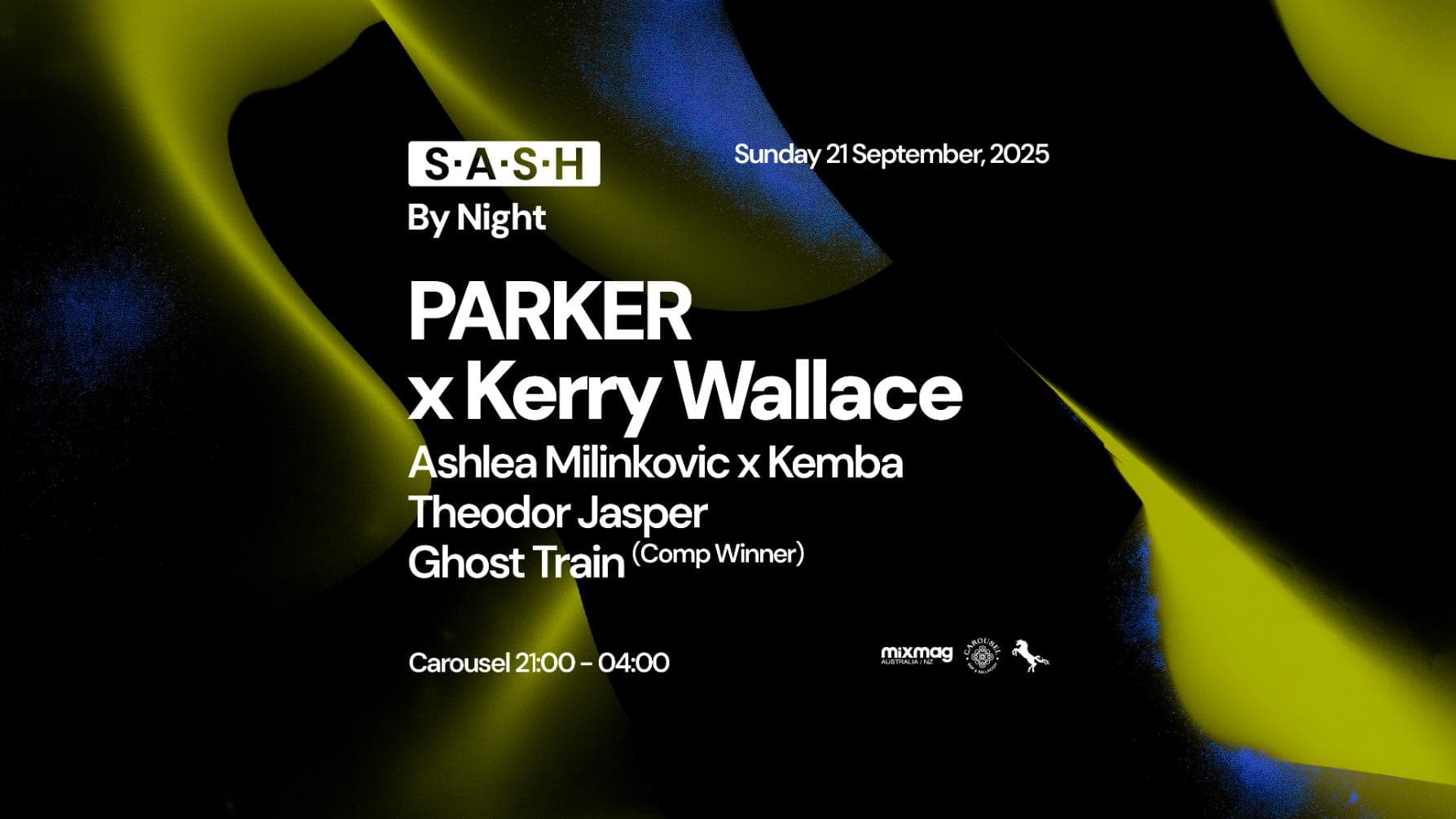 ★ S.A.S.H By Night ★ PARKER x Kerry Wallace ★ Sunday 21st September ★