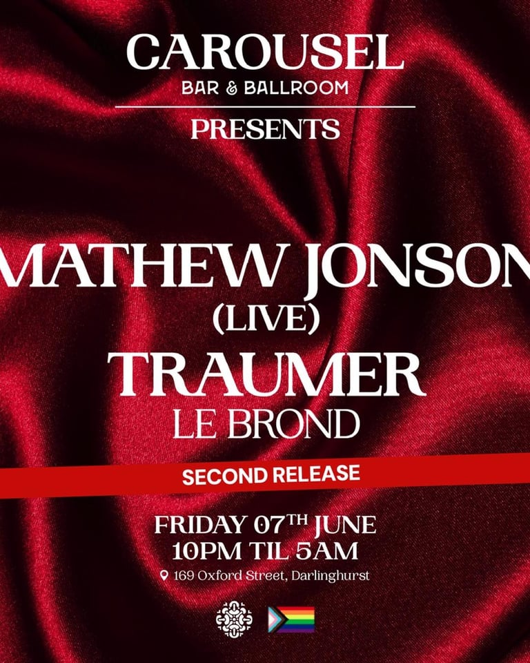 Carousel Presents - Mathew Jonson (live) & Traumer - Friday 7th June