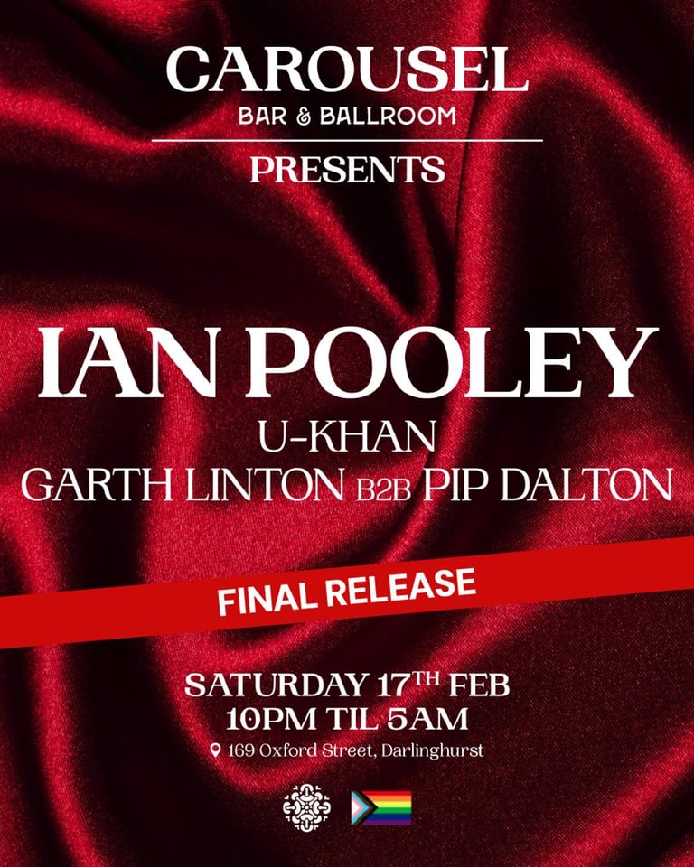 Carousel Presents Ian Pooley - Saturday 17th February FINAL RELEASE