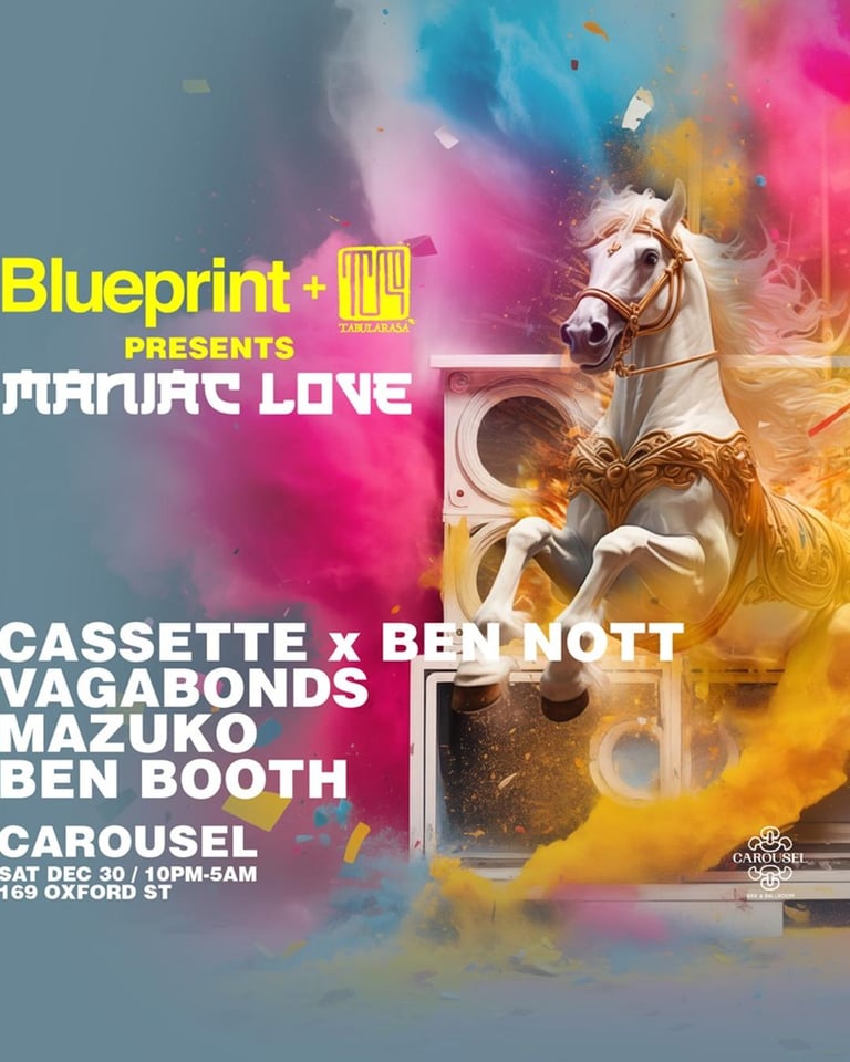 Blueprint & Tabularasa - NYE- EVE @ Carousel! Cassette & Ben Nott + ++