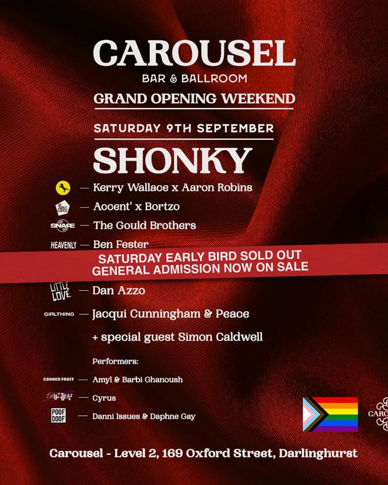Carousel Bar & Ballroom – Grand Opening Weekend – Saturday 9th & Sunday 10th September