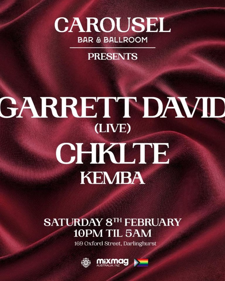 Carousel Pres. Garrett David (Live) & CHKLTE // Saturday February 8th