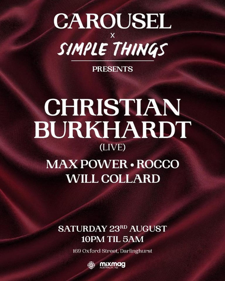 // Carousel & Simple Things Presents // Christian Burkhardt (LIVE) // Saturday August 23rd //